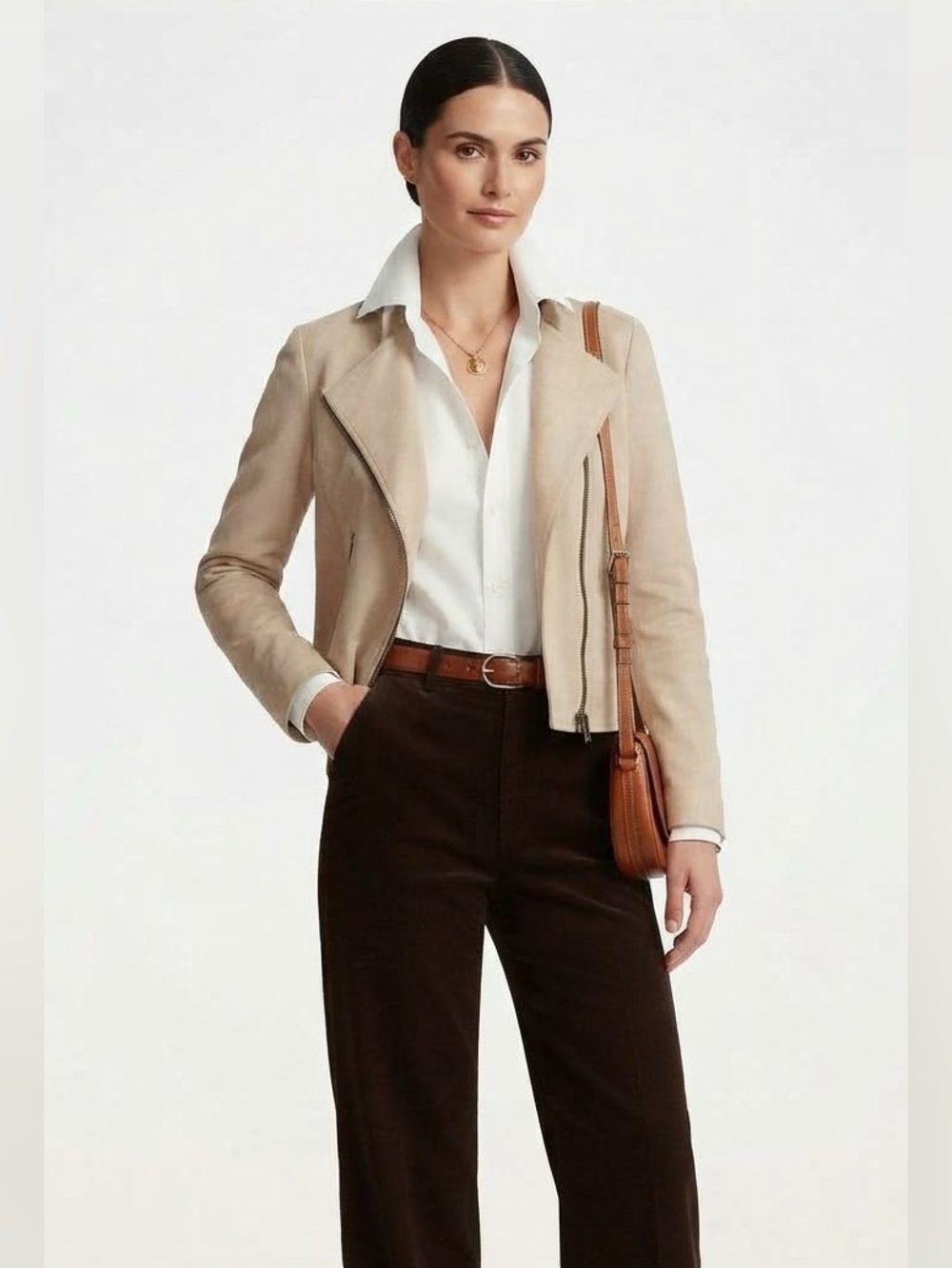 New Banana Republic Light Beige Faux Suede Jacket Size Extra Small Lined